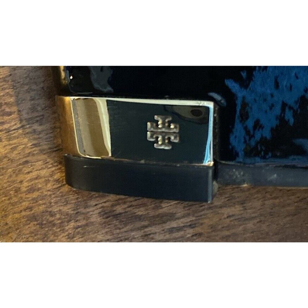 Tory Burch Womens Round Toe Wedge Shoe Black Patent Leather Size 9 - Picture 8 of 13